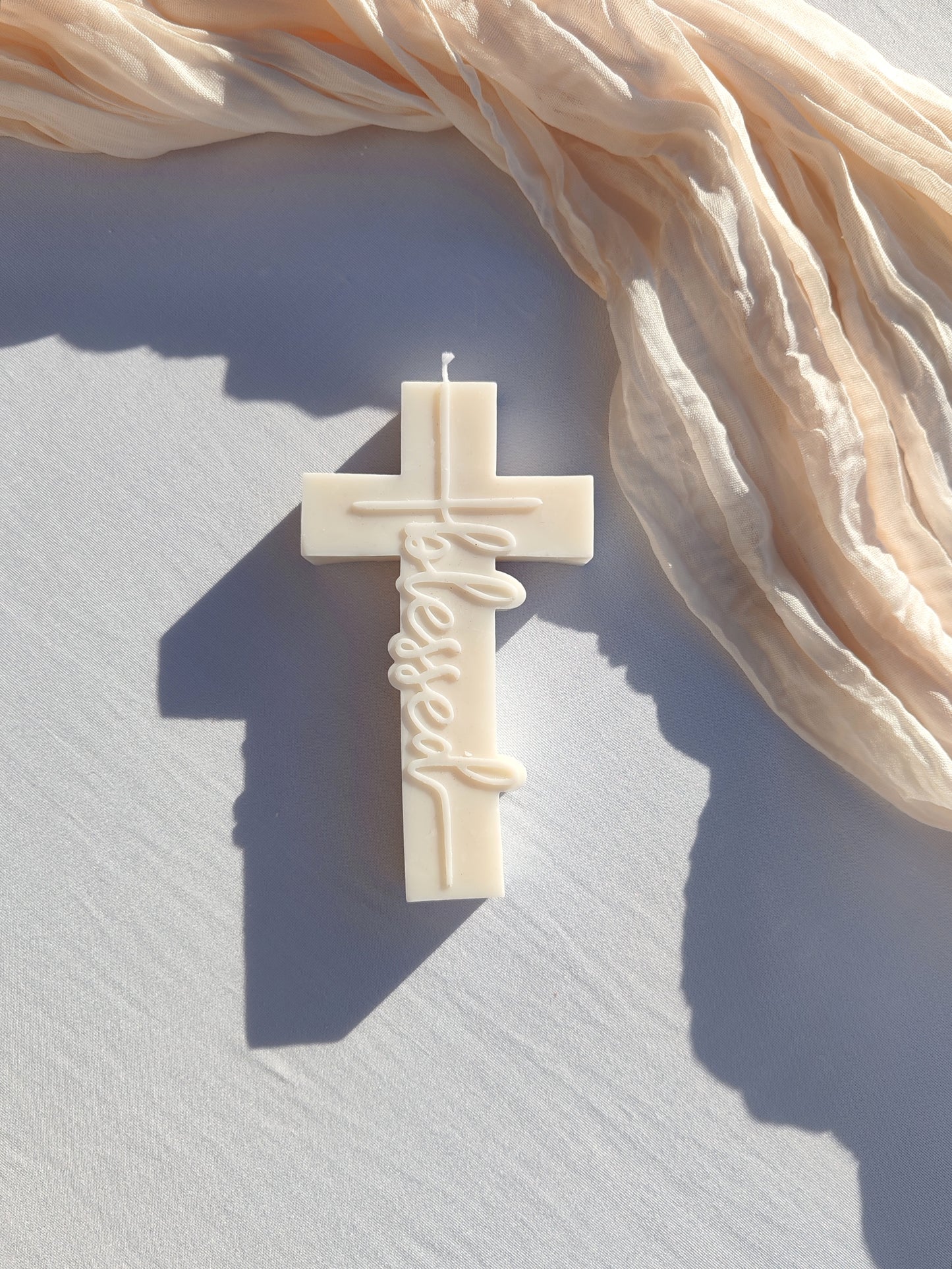 Blessed cross soy wax candle