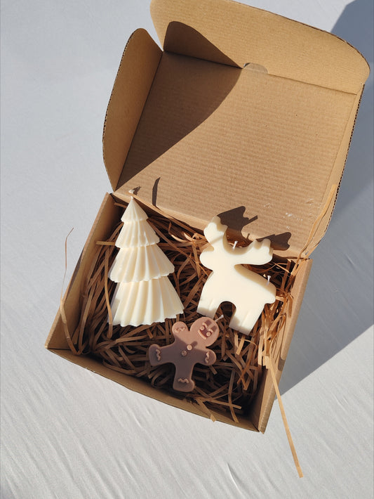 Festive soy candle gift box
